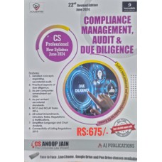 CS PROFESSIONAL- COMPLIANCE MANAGEMENT, AUDIT & DUE DILIGENCE BY ANOOP JAIN -JUNE 2024 EXAMS